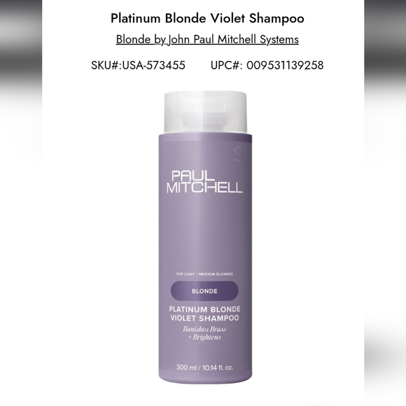Paul Mitchell Other - Paul Mitchell Violet Shampoo for Blondes